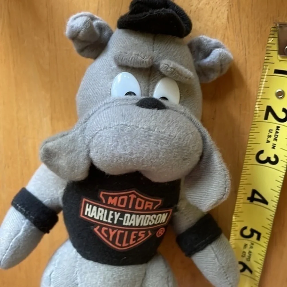 Harley‎ Davidson Motorcycles Gray Bulldog Stuffed Plush Toy Collectible